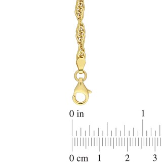 3.7mm Singapore Chain Necklace in Sterling Silver with Yellow Rhodium