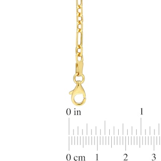 3.0mm Figaro Chain Necklace in Sterling Silver with Yellow Rhodium|Peoples Jewellers