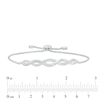 Diamond Accent Twist Bolo Bracelet in Sterling Silver – 9.5"|Peoples Jewellers