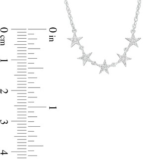 0.12 CT. T.W. Diamond Five Star Necklace in Sterling Silver|Peoples Jewellers