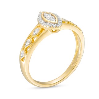 0.20 CT. T.W. Marquise-Shaped Multi-Diamond Frame Promise Ring in 10K Gold|Peoples Jewellers