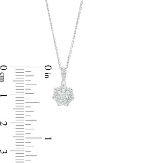 0.25 CT. T.W. Multi-Diamond Flower Pendant in 10K White Gold|Peoples Jewellers