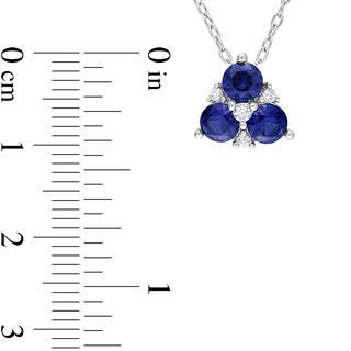 4.5mm Blue and White Lab-Created Sapphire Pendant in Sterling Silver|Peoples Jewellers
