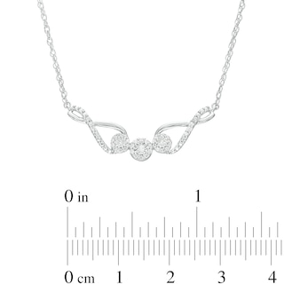 0.13 CT. T.W. Multi-Diamond Infinity Loop Trio Necklace in Sterling Silver|Peoples Jewellers