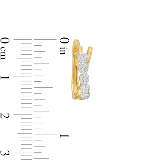 0.20 CT. T.W. Multi-Diamond U-Hoop Earrings in 10K Gold|Peoples Jewellers