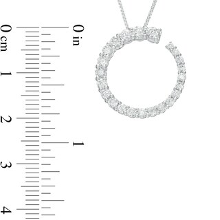 1.00 CT. T.W. Certified Lab-Created Diamond Graduated Circle Outline Pendant in 14K White Gold (F/SI2)|Peoples Jewellers