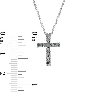 0.40 CT. T.W. Black Diamond Cross Pendant in Sterling Silver|Peoples Jewellers