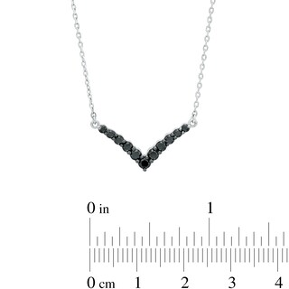 0.50 CT. T.W. Black Diamond Chevron Necklace in Sterling Silver – 18.75"|Peoples Jewellers