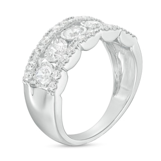 1.00 CT. T.W. Diamond Triple Row Anniversary Band in 10K White Gold|Peoples Jewellers