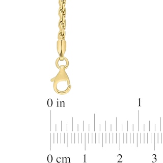 2.2mm Rope Chain Anklet in Sterling Silver with Gold-Tone Flash Plate - 9"|Peoples Jewellers
