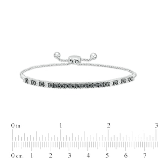0.15 CT. T.W. Black and White Diamond Line Bolo Bracelet in Sterling Silver – 9.5"|Peoples Jewellers