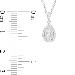 Forever Connected 0.10 CT. T.W. Pear-Shaped Diamond Frame Pendant in Sterling Silver|Peoples Jewellers