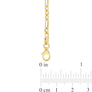 Ladies' 3.0mm Figaro Chain Bracelet in Sterling Silver with Gold-Tone Flash Plate - 7.5"|Peoples Jewellers