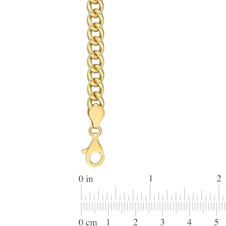 6.5mm Curb Chain Anklet in Sterling Silver with Gold-Tone Flash Plate - 9"|Peoples Jewellers