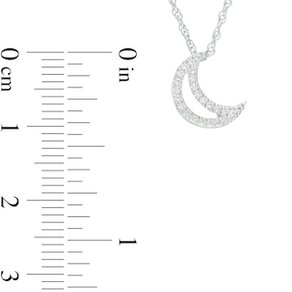 0.23 CT. T.W. Diamond Moon Pendant in Sterling Silver|Peoples Jewellers