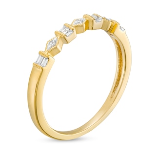 0.05 CT. T.W. Diamond Alternating Vintage-Style Anniversary Band in 10K Gold|Peoples Jewellers