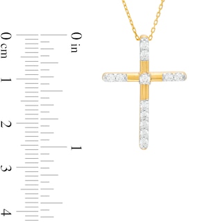 0.33 CT. T.W. Certified Lab-Created Diamond Cross Pendant in 14K Gold (F/SI2)|Peoples Jewellers