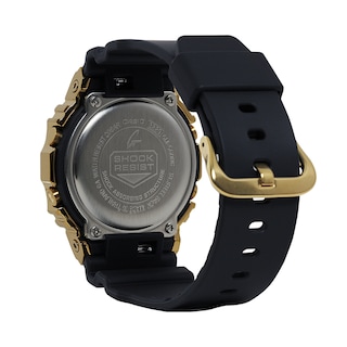 Men's Casio G-Shock Classic Gold-Tone IP Black Resin Strap Watch with Square Black Dial (Model: GM5600G-9)|Peoples Jewellers