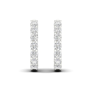 1.00 CT. T.W. Diamond Inside-Out Hoop Earrings in 10K Gold|Peoples Jewellers
