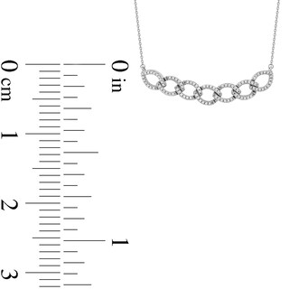 0.25 CT. T.W. Diamond Open Marquise-Shaped Linked Chain Necklace in Sterling Silver|Peoples Jewellers