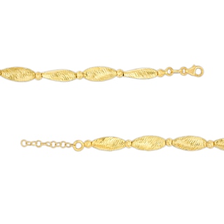 Diamond-Cut Alternating Oval Bead Chain Necklace in 18K Gold|Peoples Jewellers