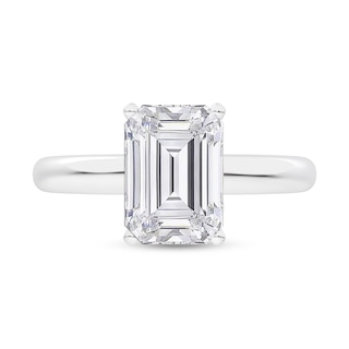 3.00 CT. Certified Emerald-Cut Lab-Created Diamond Solitaire Engagement Ring in 14K White Gold (F/SI2)|Peoples Jewellers