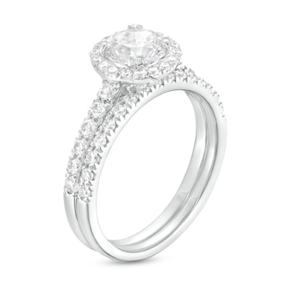 1.70 CT. T.W. Certified Lab-Created Diamond Frame Bridal Set in 14K White Gold (F/SI2)|Peoples Jewellers