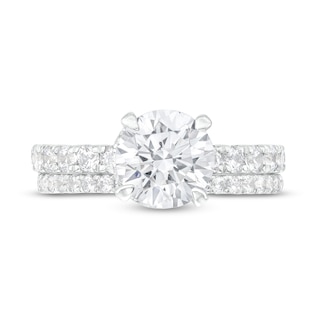 3.00 CT. T.W. Certified Lab-Created Diamond Bridal Set in 14K White Gold (F/SI2)|Peoples Jewellers