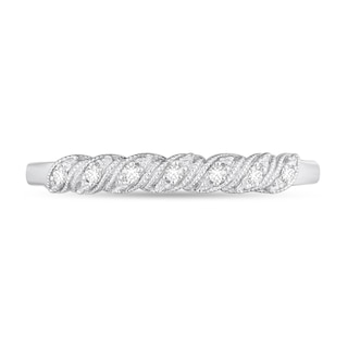 0.05 CT. T.W. Diamond Cascading Vintage-Style Band in 10K White Gold|Peoples Jewellers