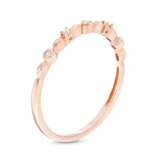 0.05 CT. T.W. Diamond Five Stone Anniversary Band in 10K Rose Gold|Peoples Jewellers
