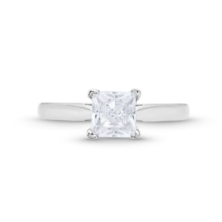 0.45 CT. Princess-Cut Diamond Solitaire Tapered Shank Engagement Ring in Platinum (I/I2)|Peoples Jewellers