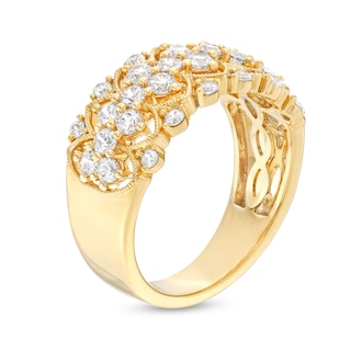 0.95 CT. T.W. Diamond Multi-Row Vintage-Style Anniversary Band in 10K Gold|Peoples Jewellers