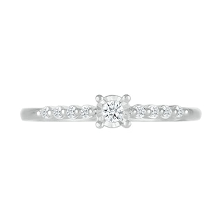 0.085 CT. T.W. Diamond Nine Stone Promise Ring in Sterling Silver|Peoples Jewellers