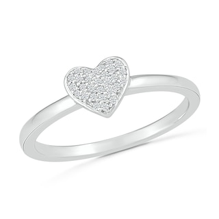 0.066 CT. T.W. Heart-Shaped Multi-Diamond Promise Ring in Sterling Silver|Peoples Jewellers
