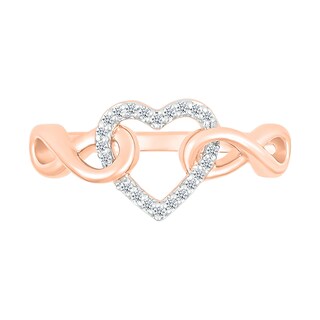 0.085 CT. T.W. Diamond Interlocking Infinity-Sides Heart Promise Ring in 10K Rose Gold|Peoples Jewellers