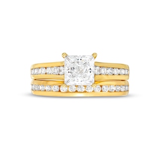 2.25 CT. T.W. Certified Princess-Cut Lab-Created Diamond Bridal Set in 14K Gold (F/SI2)|Peoples Jewellers