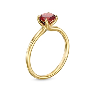 6.0mm Garnet Solitaire Bypass Ring in 10K Gold|Peoples Jewellers
