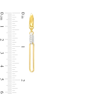 Italian Gold 0.04 CT. T.W. Diamond Paper Clip Drop Earrings in 14K Two-Tone Gold|Peoples Jewellers