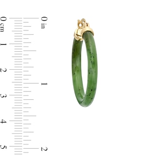 Jade Hoop Earrings with 14K Gold Latch Back|Peoples Jewellers