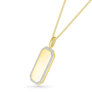 Men's 0.45 CT. T.W. Diamond Octagon-Shaped Frame Dog Tag Pendant in 10K Gold - 22"|Peoples Jewellers