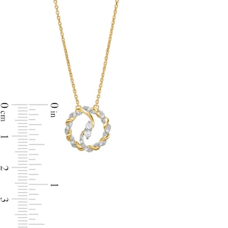 Circle of Gratitude® Collection 0.12 CT. T.W. Diamond Bypass Twist Pendant in 10K Gold|Peoples Jewellers