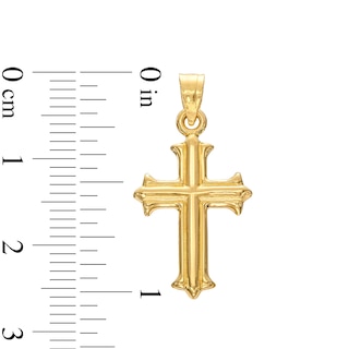 Gothic-Style Cross Charm in Hollow 14K Gold|Peoples Jewellers