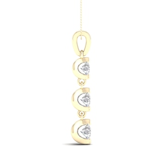 0.25 CT. T.W. Canadian Certified Diamond Linear Trio Tension-Set Pendant in 14K Gold (I/I2) - 17"|Peoples Jewellers