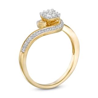 0.20 CT. T.W. Multi-Diamond Bypass Promise Ring in 10K Gold|Peoples Jewellers