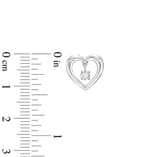 Unstoppable Love™ 0.05 CT. T.W. Diamond Solitaire Dangle Heart Stud Earrings in Sterling Silver|Peoples Jewellers