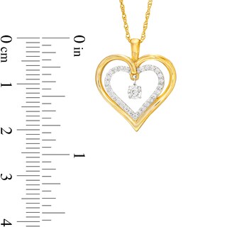 Unstoppable Love™ 0.15 CT. T.W. Diamond Dangle Double Heart Pendant in 10K Gold|Peoples Jewellers