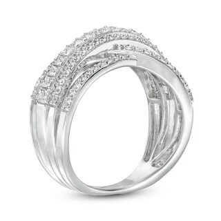 1.00 CT. T.W. Diamond Layered Orbit Overlay Ring in 10K White Gold|Peoples Jewellers