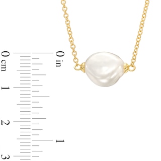 10.0mm Baroque Freshwater Cultured Pearl Necklace in 10K Gold|Peoples Jewellers