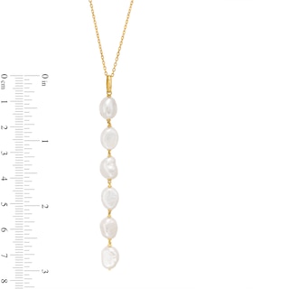 6.0-7.0mm Baroque Freshwater Cultured Pearl Dangle Drop Pendant in 10K Gold|Peoples Jewellers
