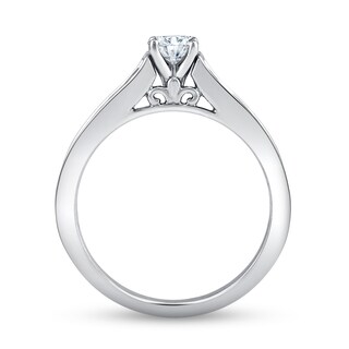 0.69 CT. T.W. Princess-Cut Diamond Engagement Ring in 14K White Gold (I/I2)|Peoples Jewellers